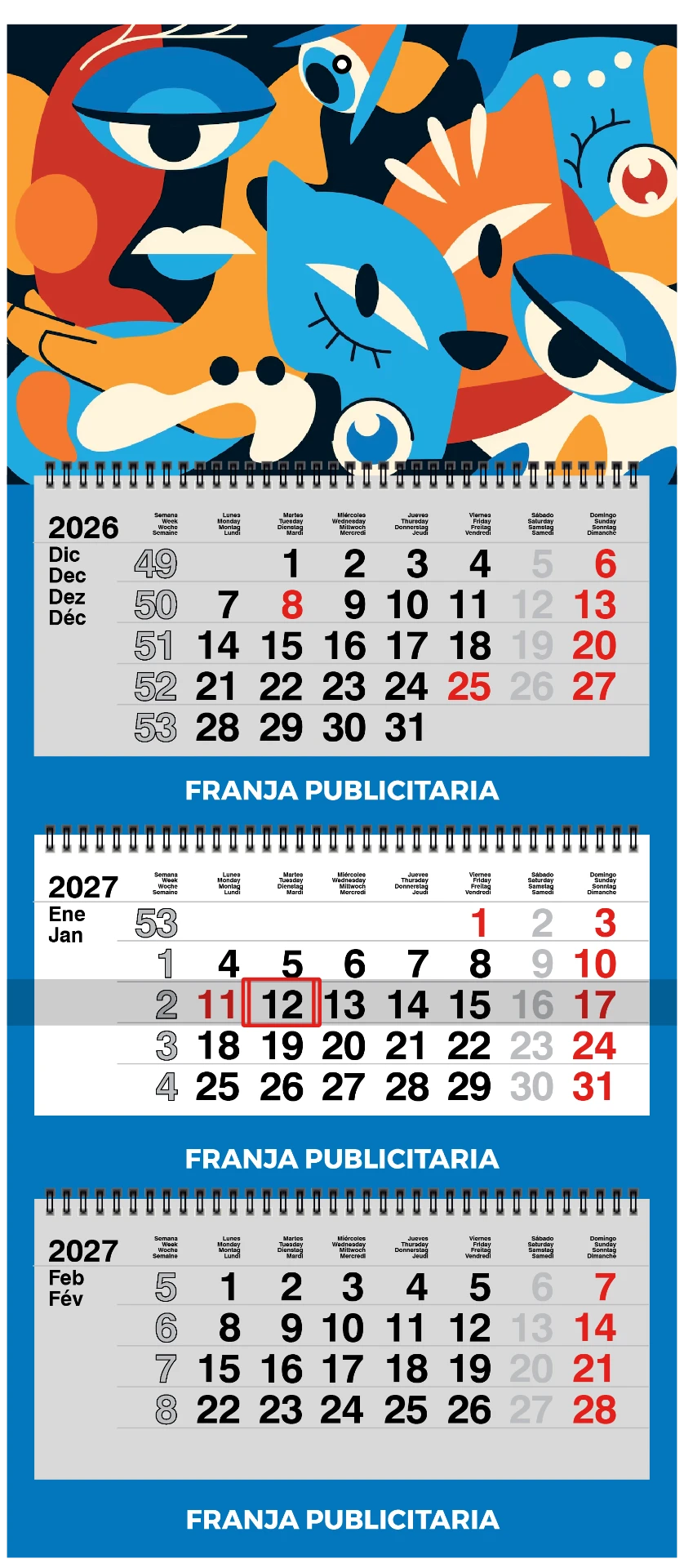 Calendario de pared referencia KC3