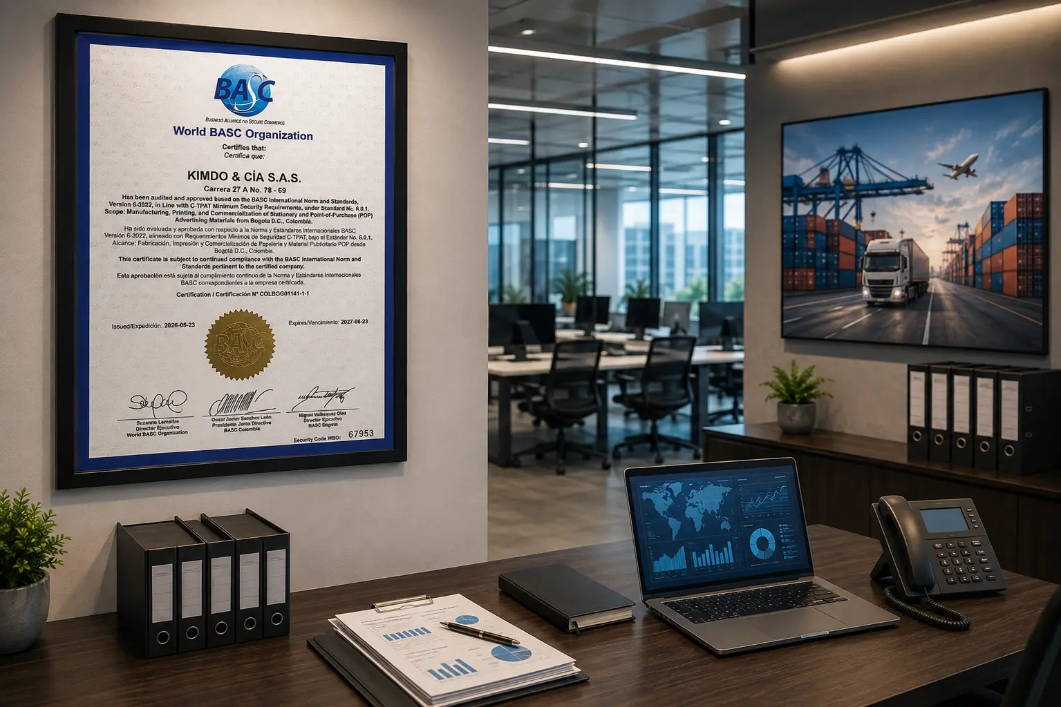 Certificado BASC de Kimdo, 2026