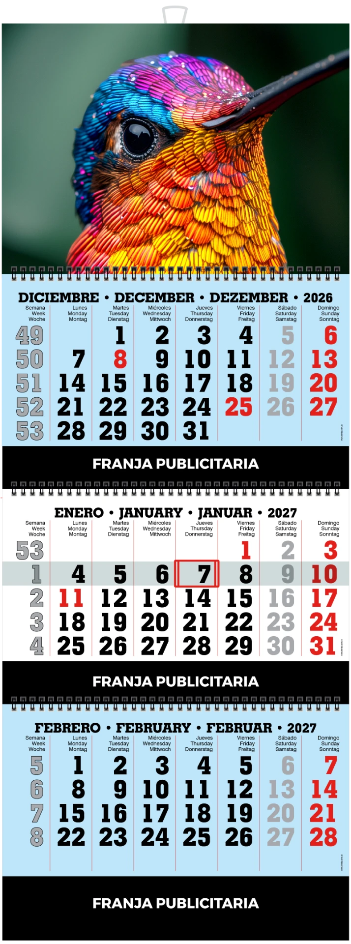 Calendario de pared referencia KL3-3