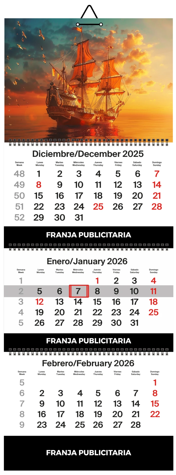 Calendario de pared referencia KO3